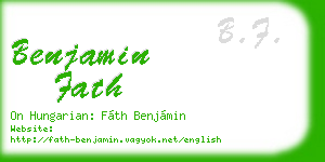 benjamin fath business card